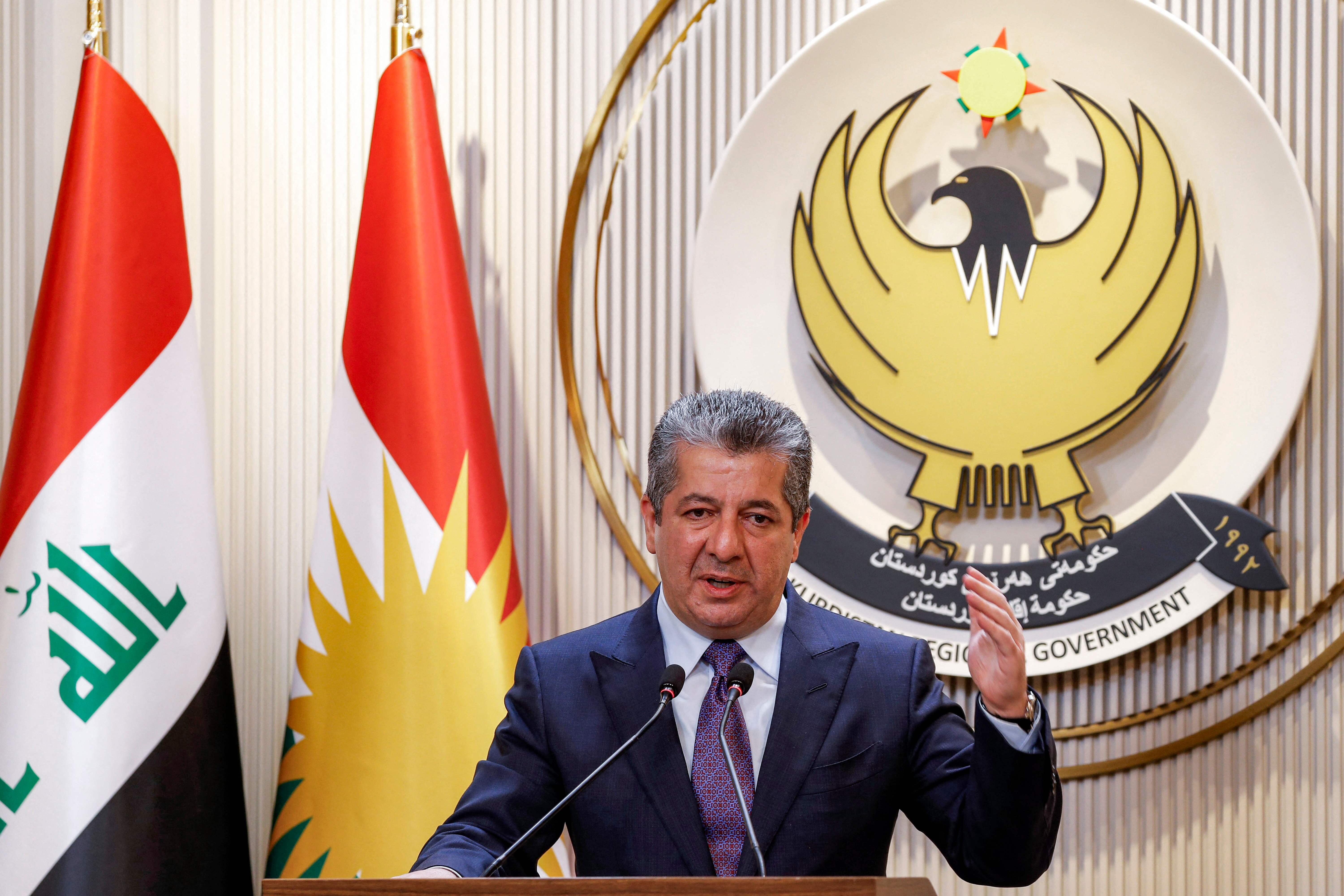 Premjeras: Kurdistano valstybė teisiškai neegzistuoja, tačiau tai jiems netrukdo turėti savo 100 vietų parlamentą bei ministrą pirmininką, kurio pareigas eina nuotraukoje įamžintas Masrour Barzani.