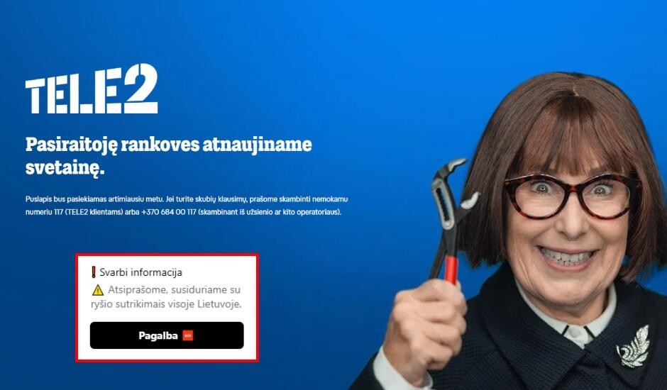 „Tele2“ internetinė svetainė.
