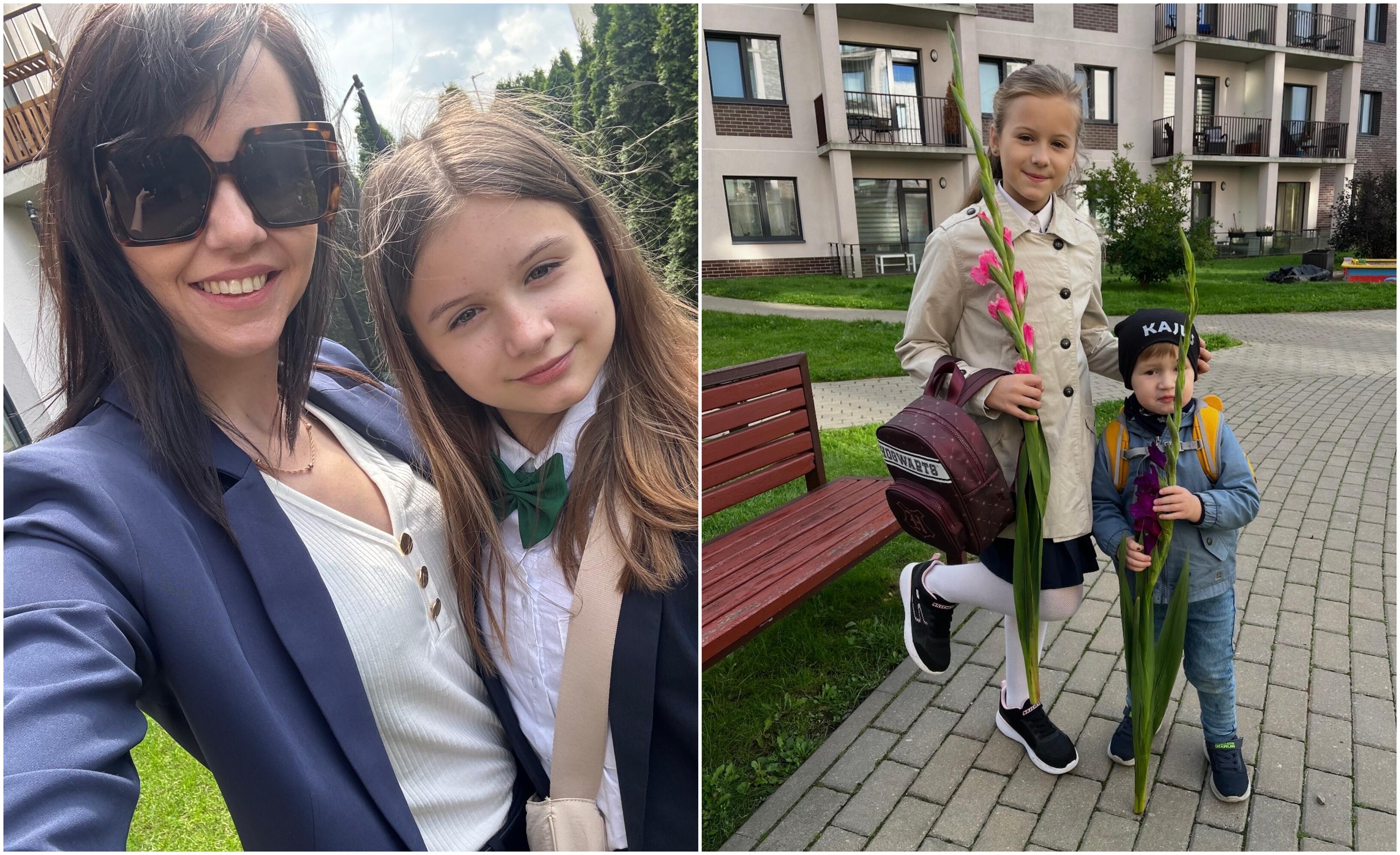 Užtikrintai: dviejų vaikų mama G. Morozovienė rugsėjį pasitinka su gera nuotaika – mokykliniams dukters Godos metams pasiruošta dar vasarą. O mažajam Kajui mokslų dar teks palūkėti.