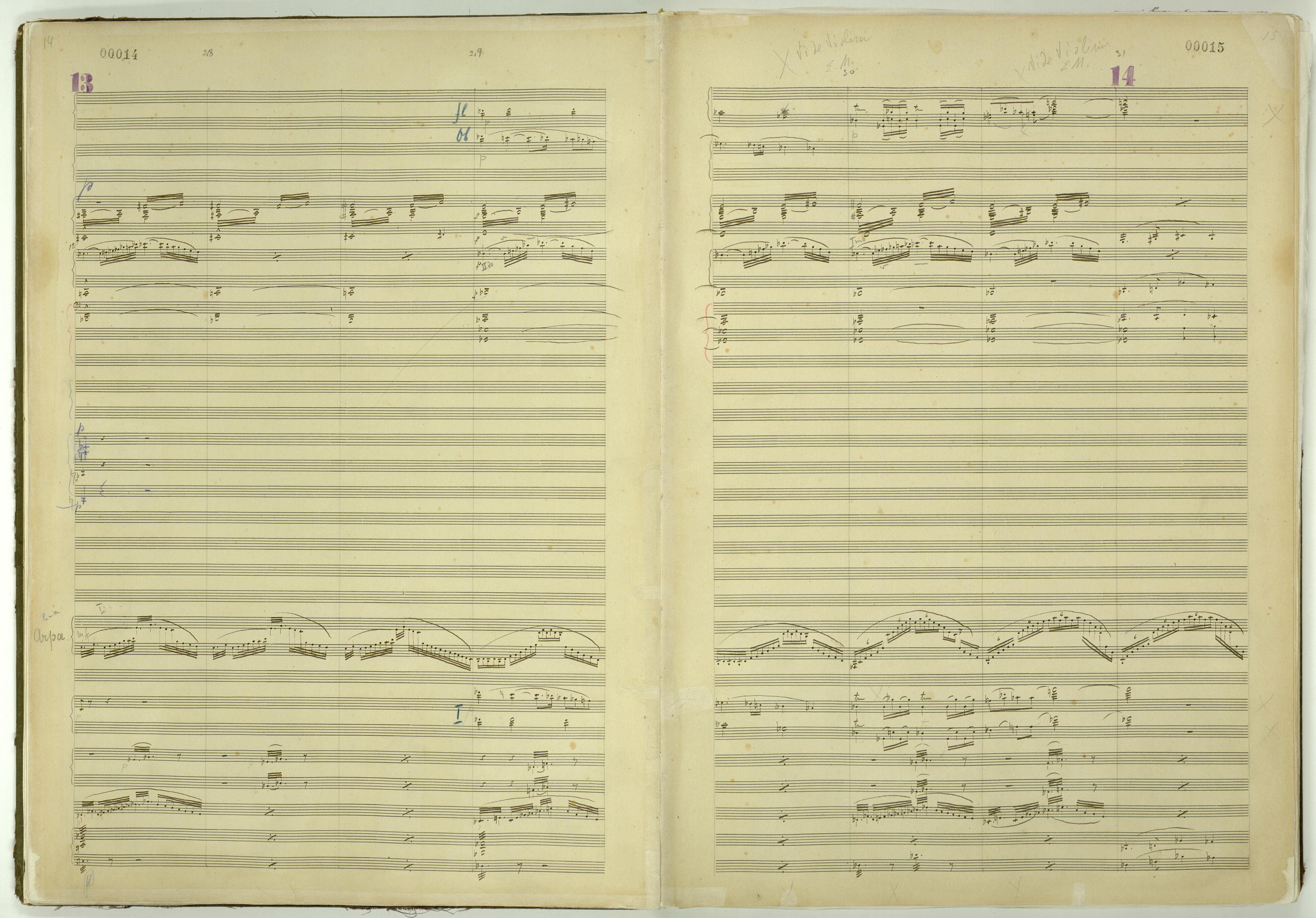 M. K. Čiurlionio simfoninės poemos „Jūra“ (1903–7) rankraštis. 