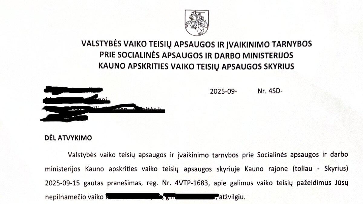 3 pav. Susirašinėjimas su vaiko teisių apsaugos tarnyba.