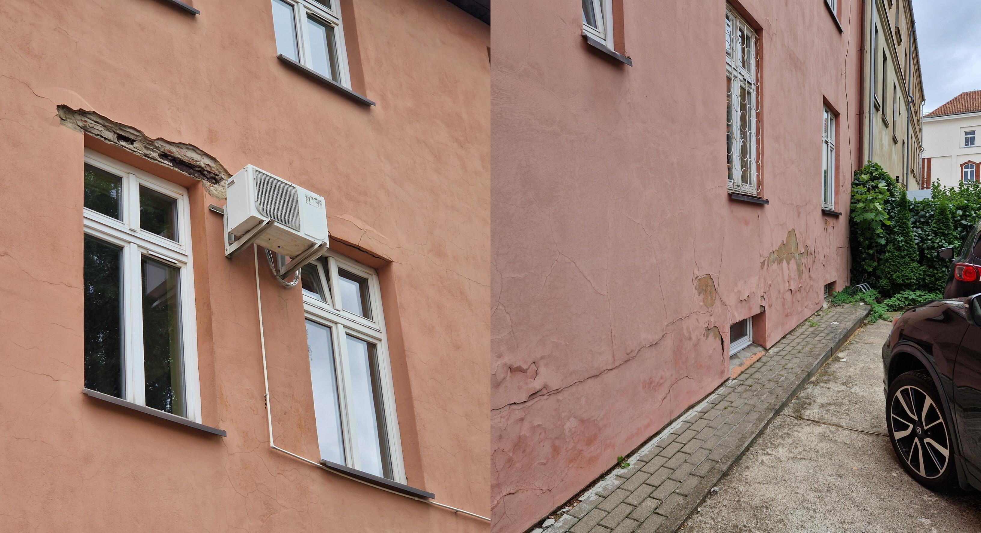 Užfiksuota prasta ligoninės fasado būklė.