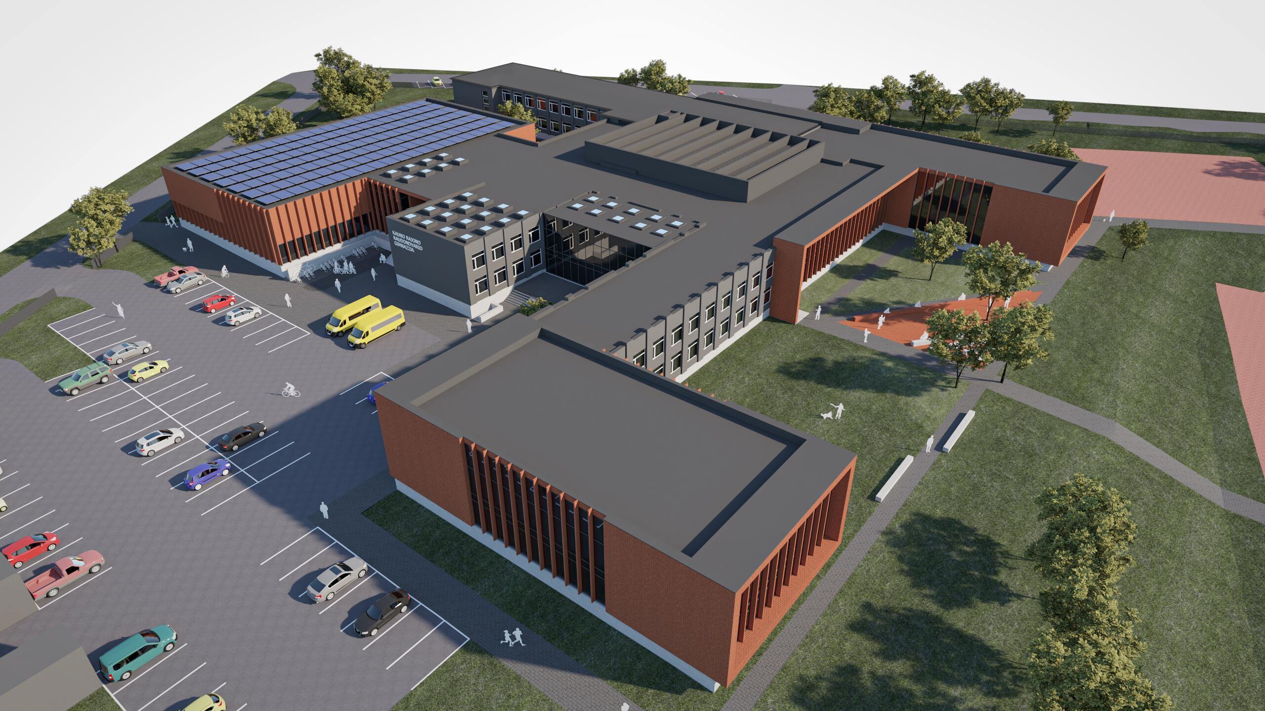 Modernizavimas: vieno didžiausių švietimo infrastruktūros projektų – Raudondvario gimnazijos rekonstrukcija (vizualizacija)