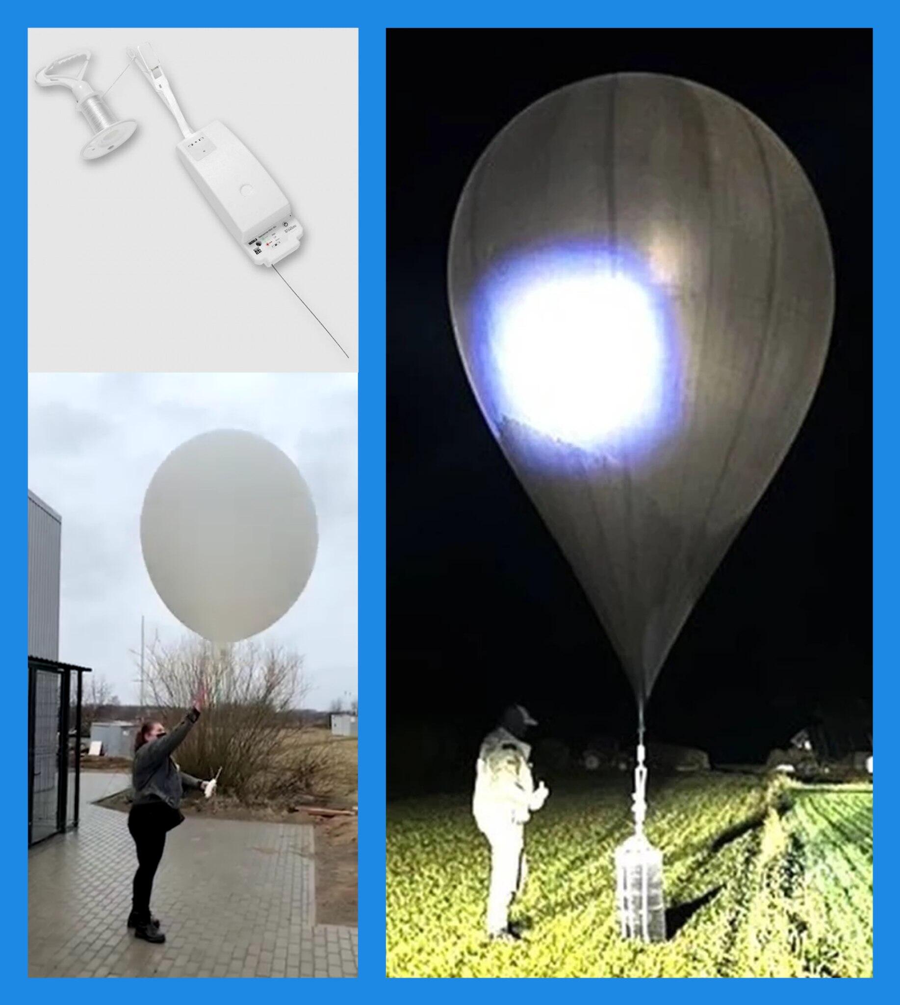 Skirtumai: meteorologinis balionas (kairėje) prie jo pririštą apie 150–200 g radiozondą iškelia maždaug iki 30 km aukščio, o kontrabandininkų (dešinėje) – daug didesnis, jo krovinys – apie 15–20 kg, bet jis kyla iki 5–10 km.