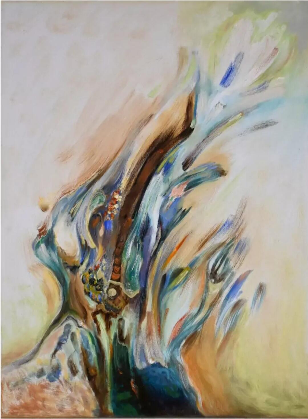 Liepsnojantis krūmas. 2021. Drobė, aliejus. 80x60 cm