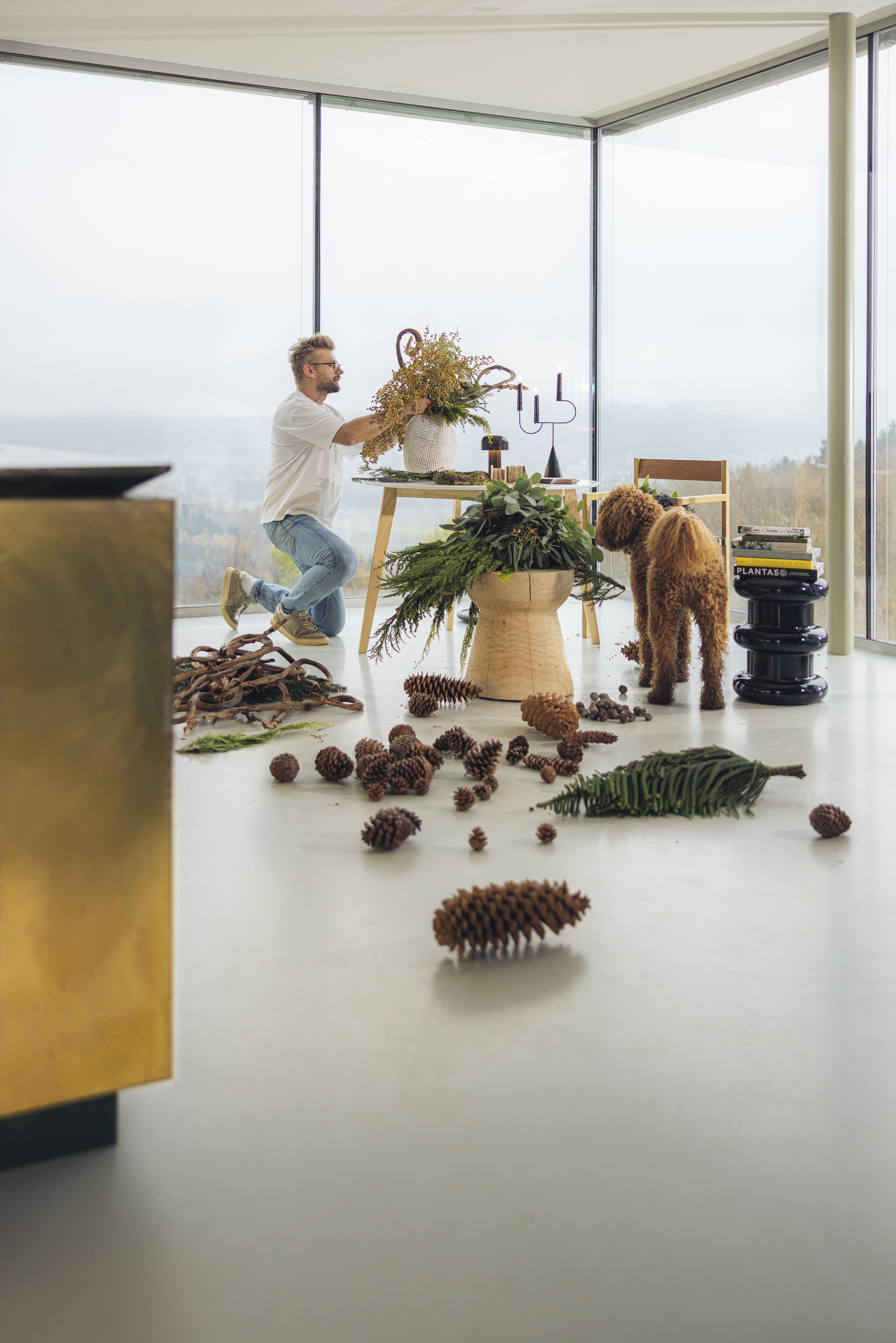 Pasirinkimas: jau daug metų A. Ivanauskas savo namus puošia panaudodamas daug elementų iš gamtos. 