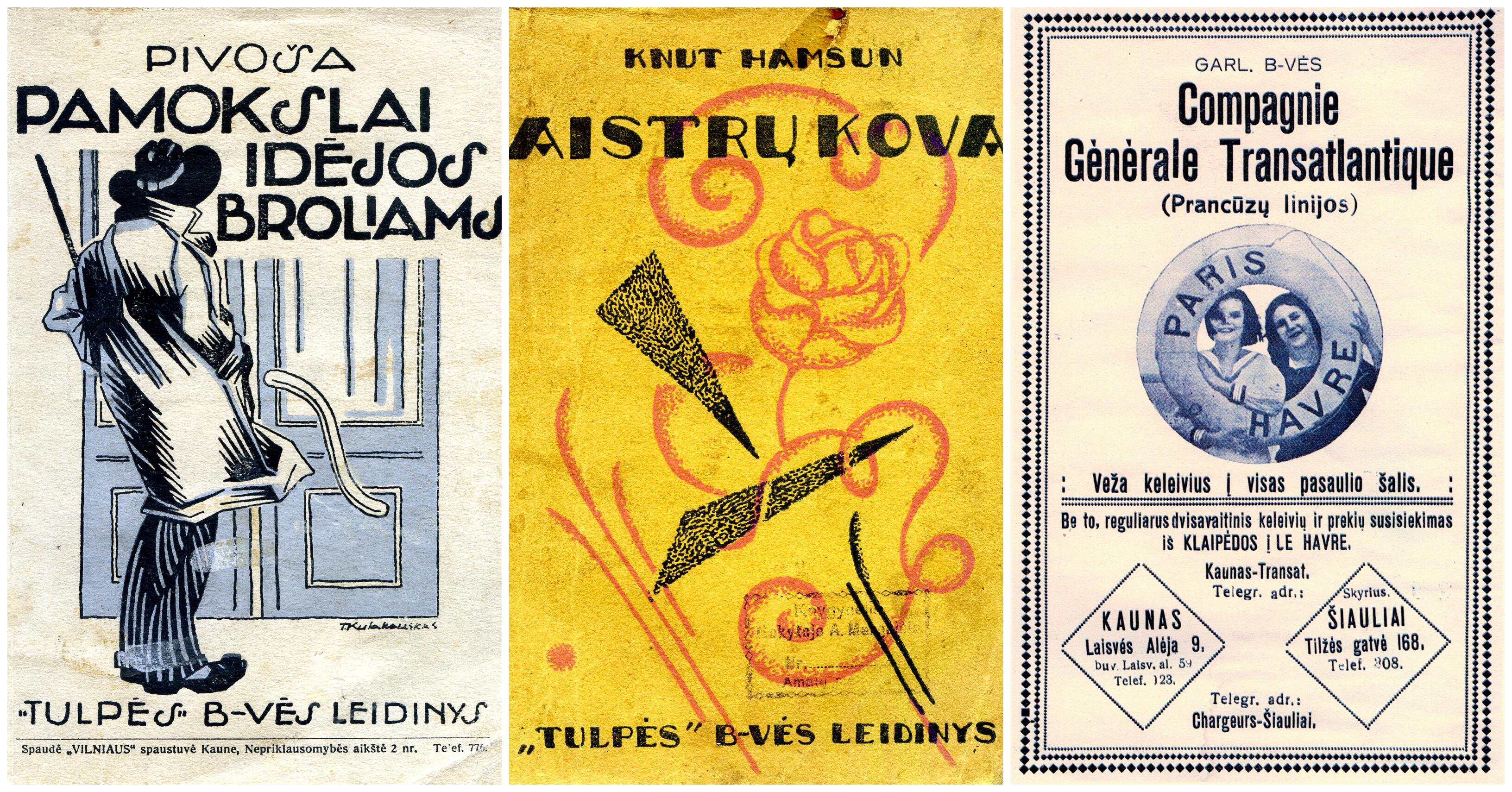 „Tulpės” bendrovės leidiniai, 1928; „Compagnie Generale Transatlantique“ (Prancūzų linijos) ...: [reklama]