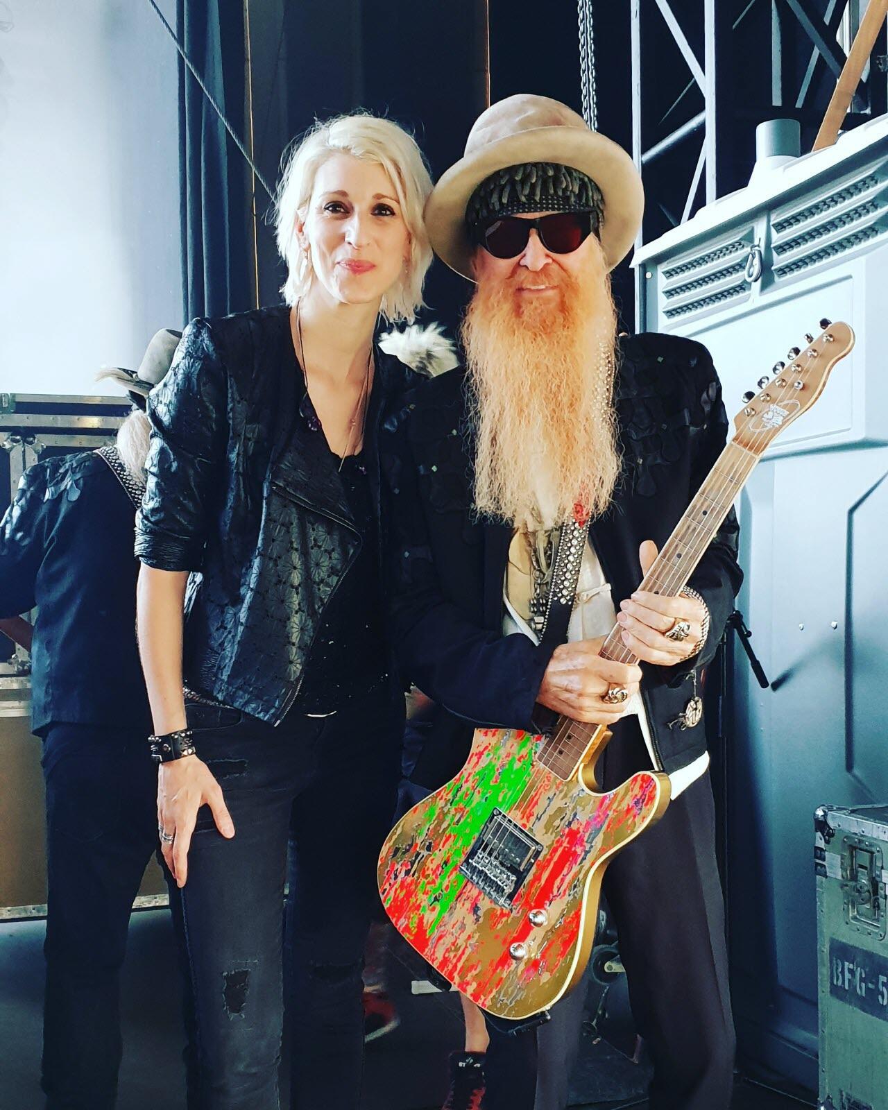 Gaelle Buswel ir Billy Gibbons iš „ZZ Top“ 