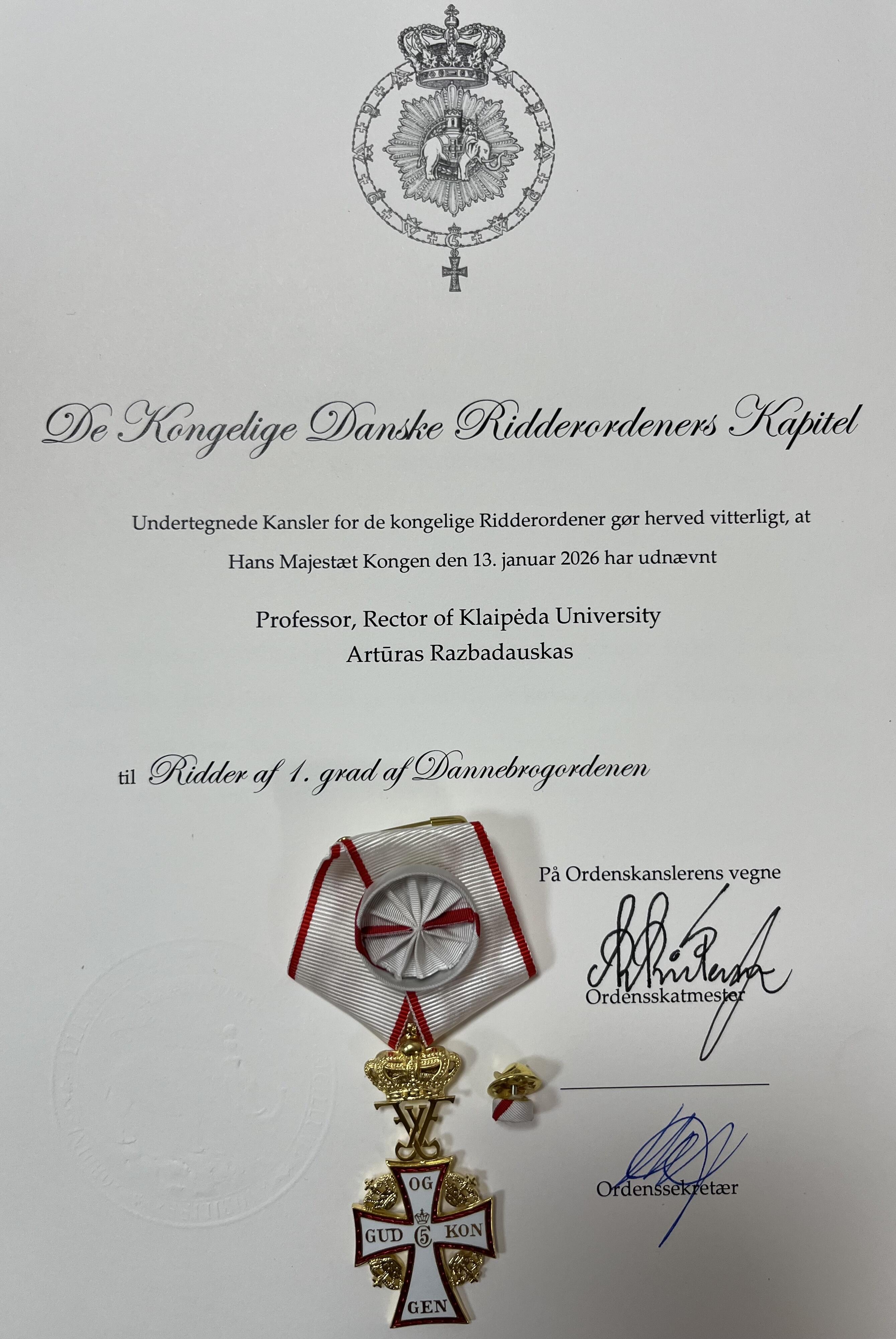Dannebrogo ordino ženklas