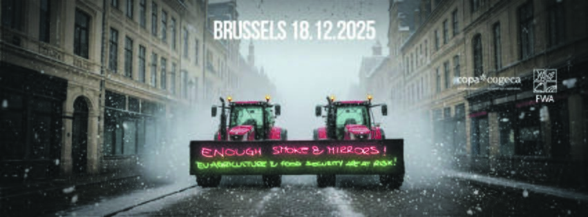 Protestas: žemės ūkio finansavimo mažinimas, numatoma MERCOSUR sutartis – svarbiausios priežastys, atginusios Europos ūkininkus į protestą Briuselyje.