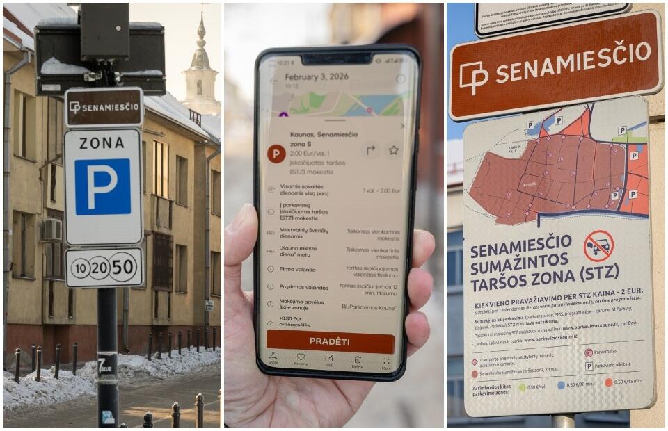 Apmokėjimas: vairuotojams, kurie lankosi Senamiestyje, STZ mokestis įeina į parkavimo mokestį.