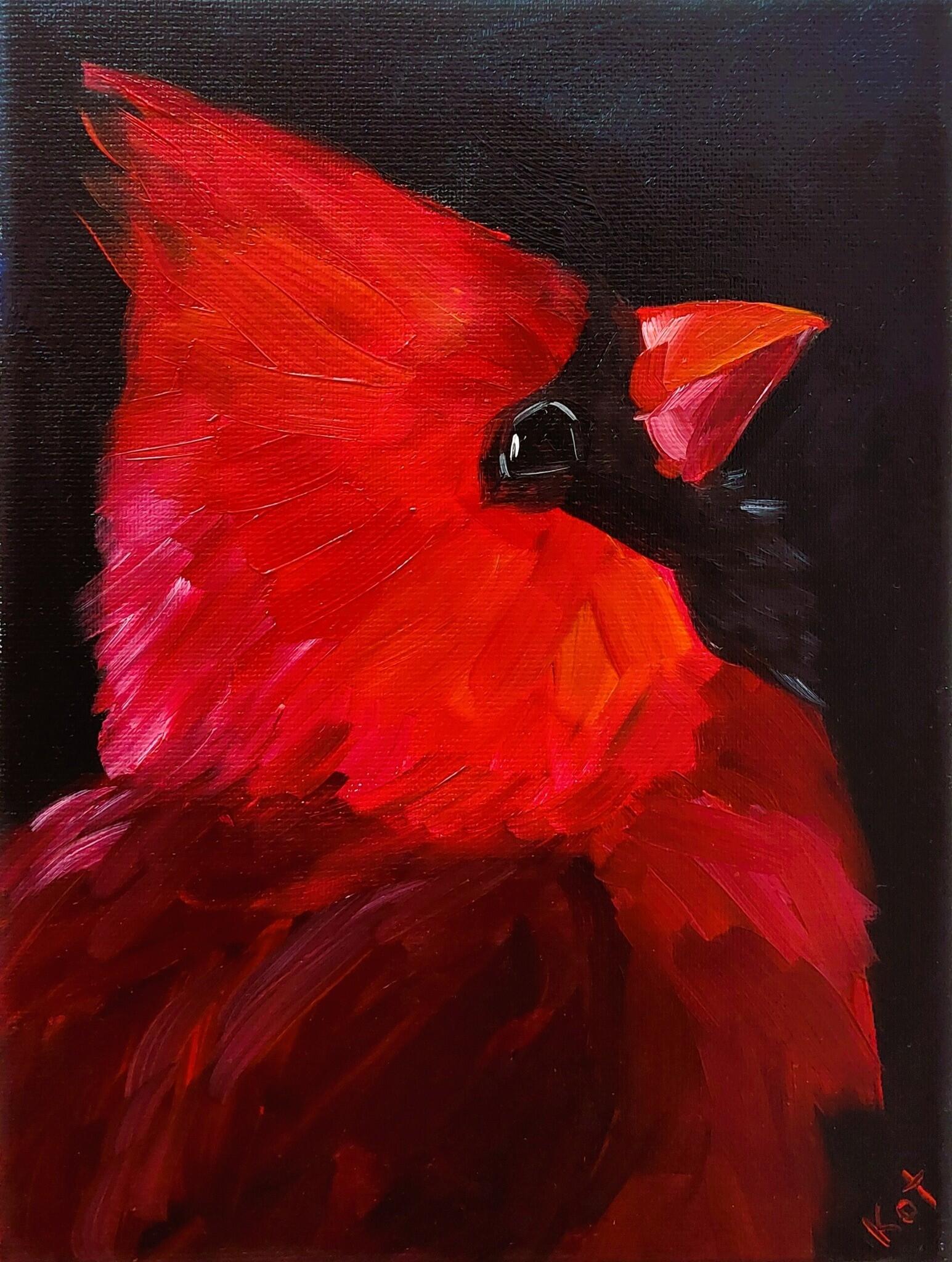 Kardinolas. 2025. Drobė, aliejus. 24x18