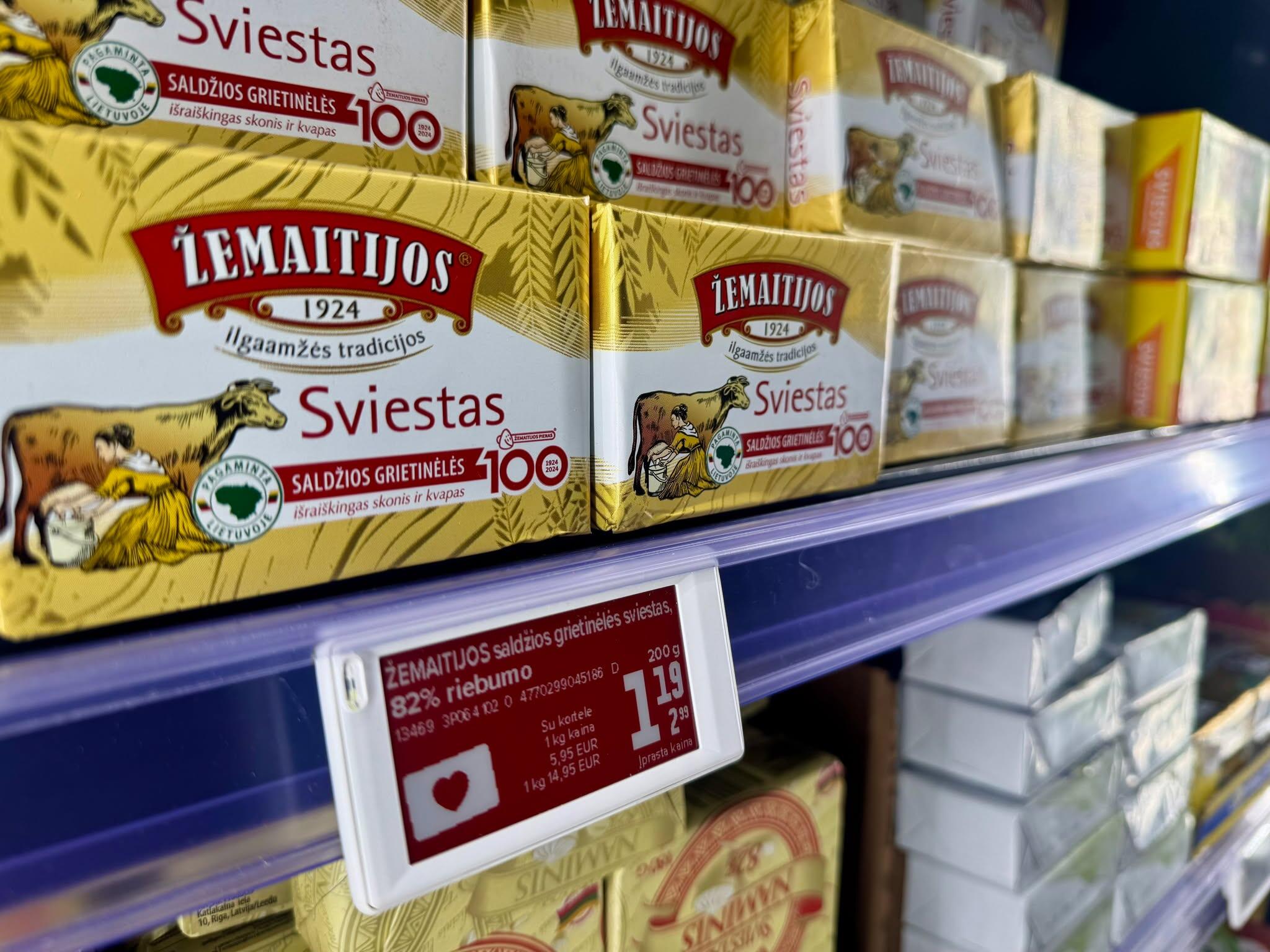 IKI parduotuvėse sviestas – net su 60 proc. nuolaida