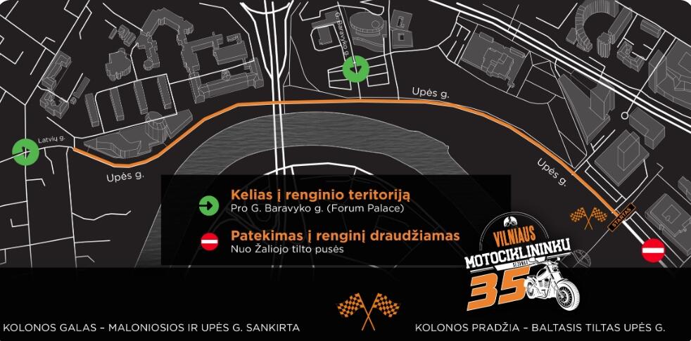 Motociklininkų važiavimo maršrutas