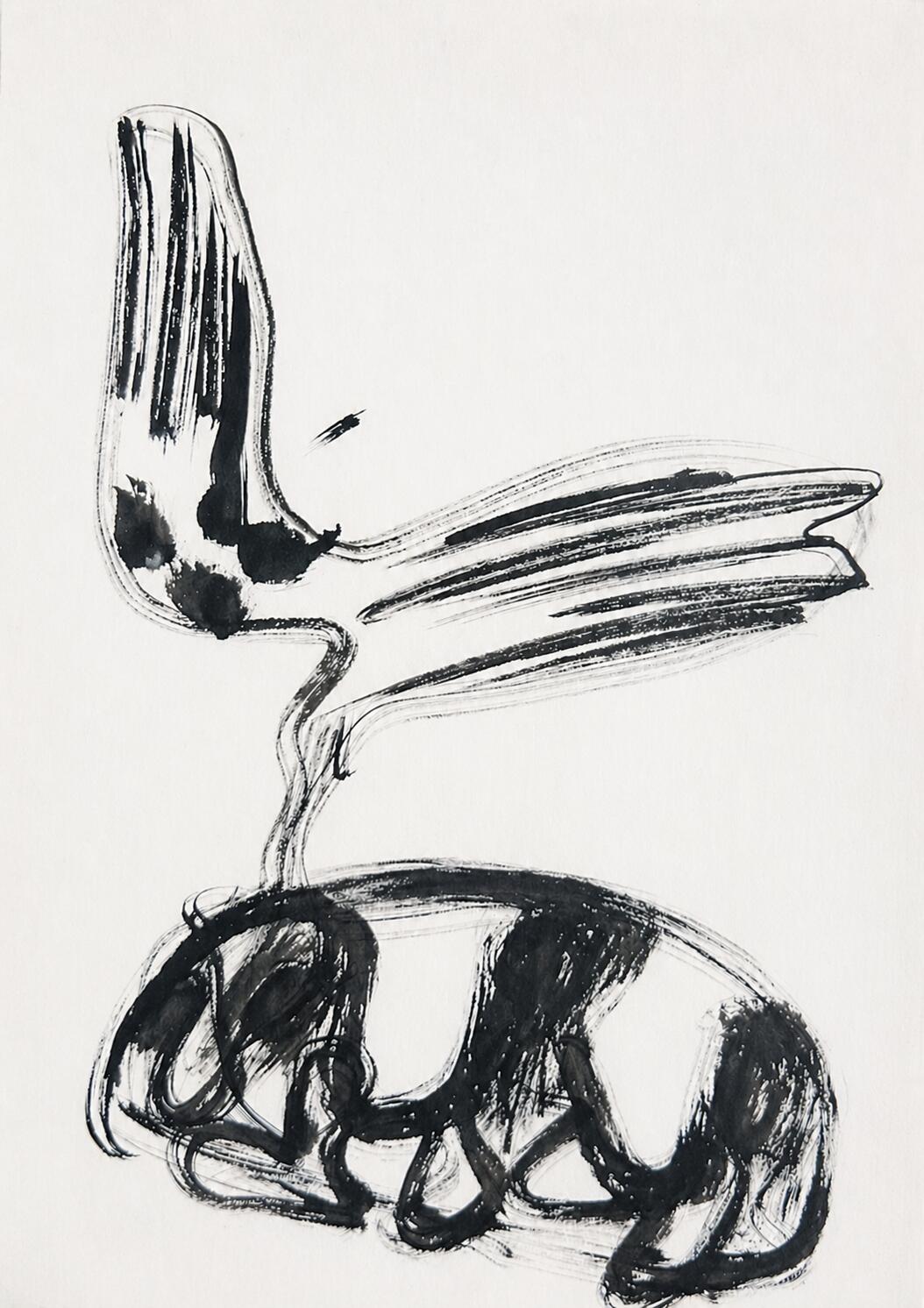 Giesmė. Apie 1990. Tušas, popierius. 27x19 cm.