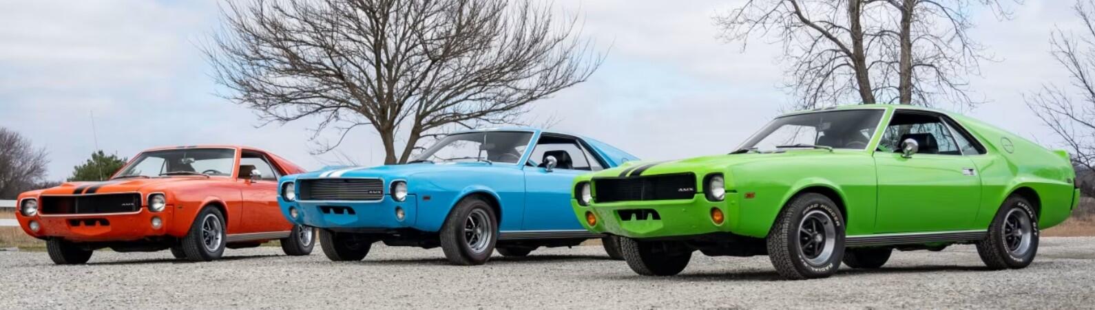 Kolekcija: 1969-ųjų „AMC AMX“ po vieną neparduodami.