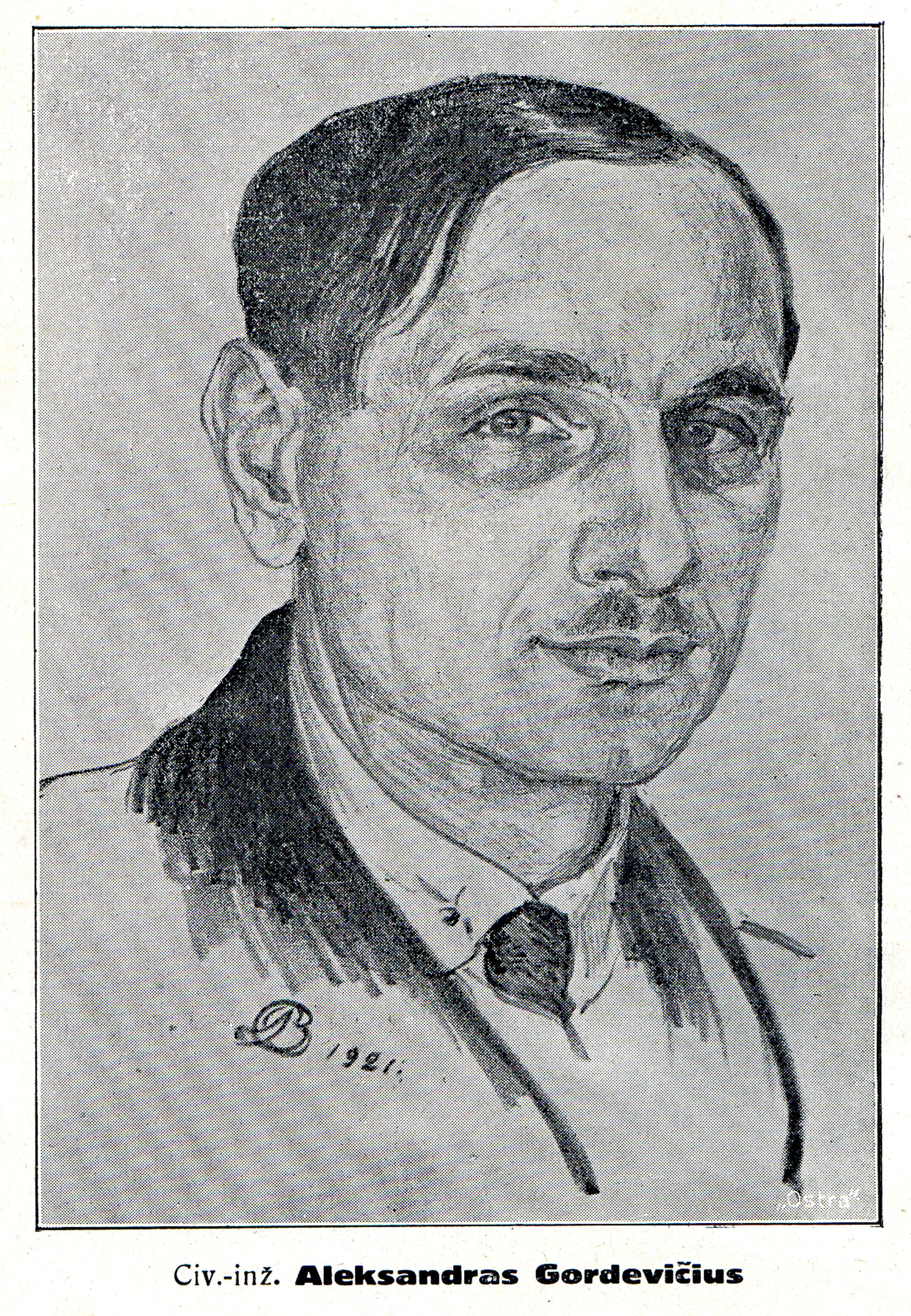 Civ. Inž. A. Gordevičius// Lietuvos kooperacijos bankas: [Lietuvos kooperacijos rūmų atidarymo paminėjimui 1924. V. 16]. – Kaunas, 1924, įklij.