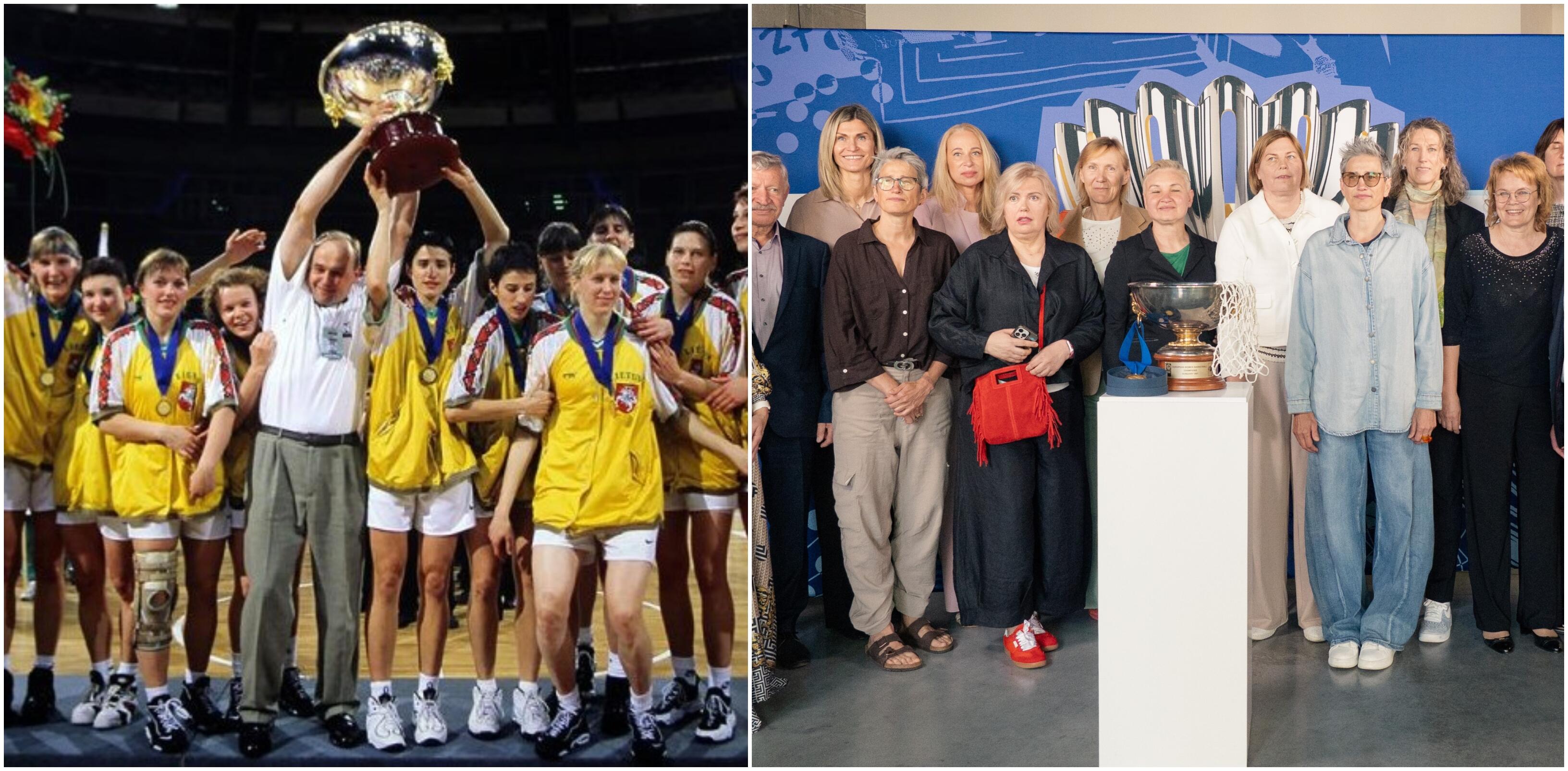 Legendos: auksinė Lietuvos moterų krepšinio rinktinė 1997-aisiais Budapešte ir po 30-ies metų Kaune.
