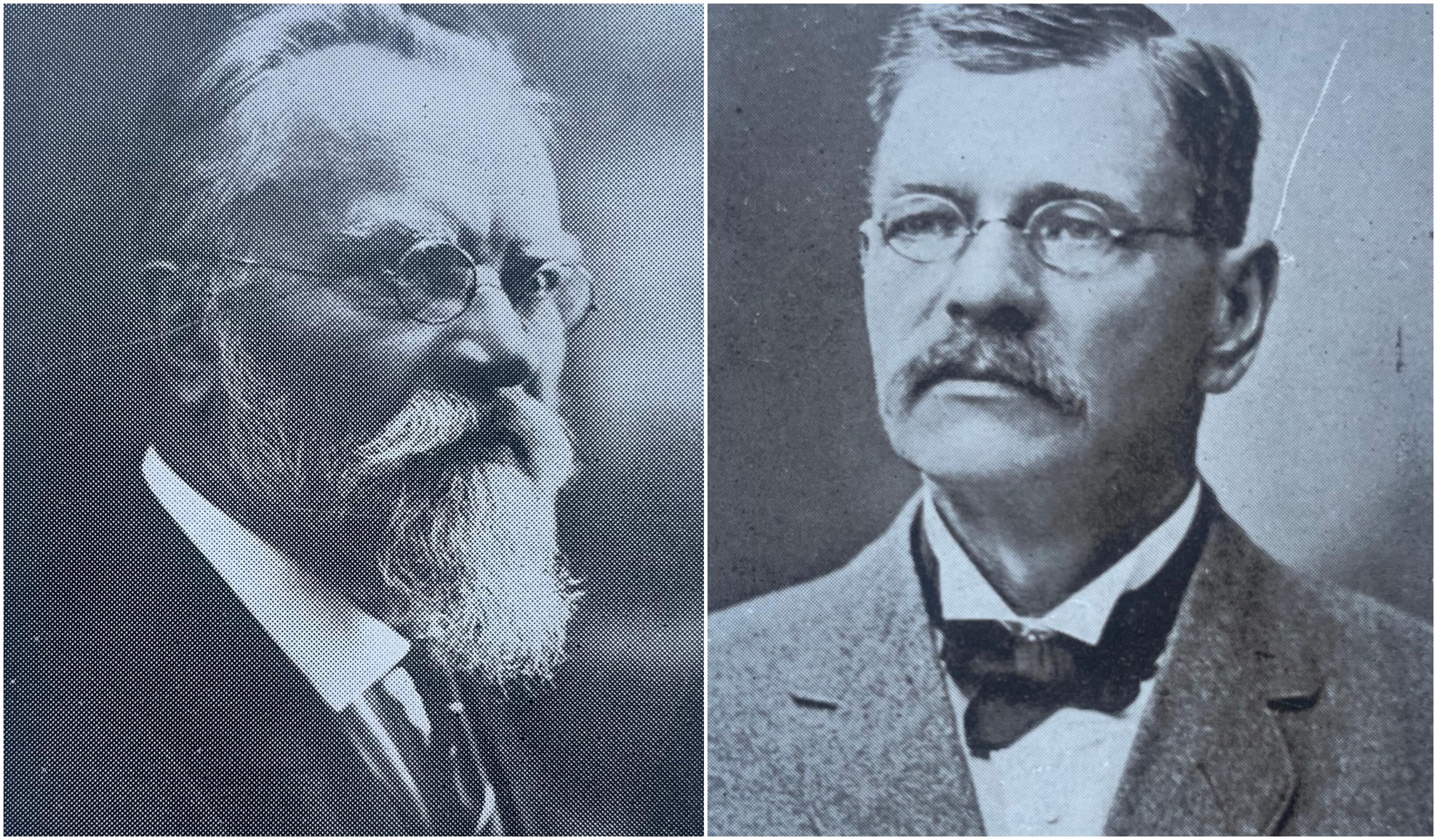 Pirmojo JAV lietuvių susivienijimo entuziastai J. Šliūpas ir P. Paseckas. Archyvinės nuotraukos iš Susivienijimo Lietuvių Amerikoje Auksinio jubiliejaus Albumo 1886–1936, Niujorkas, 1936.