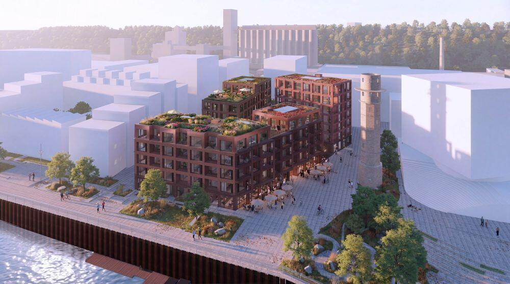 SHL architektų kurtų gyvenamųjų namų vizualizacija