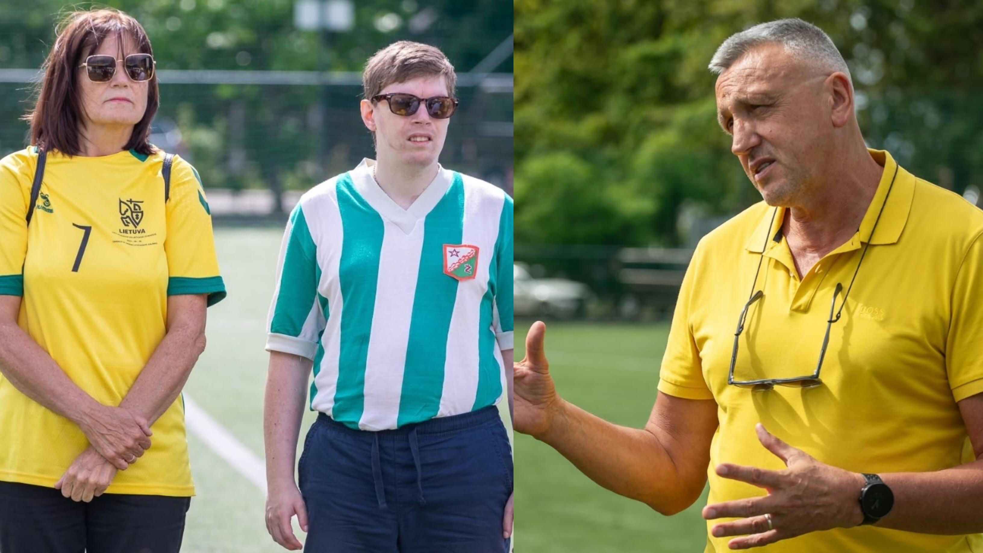 Svečiai: į KAFF renginį atvyko žinomo futbolininko S. Baranausko žmona ir sūnus (nuotr. kairėje), neseniai savo 60-metį pažymėjęs V. Ivanauskas.