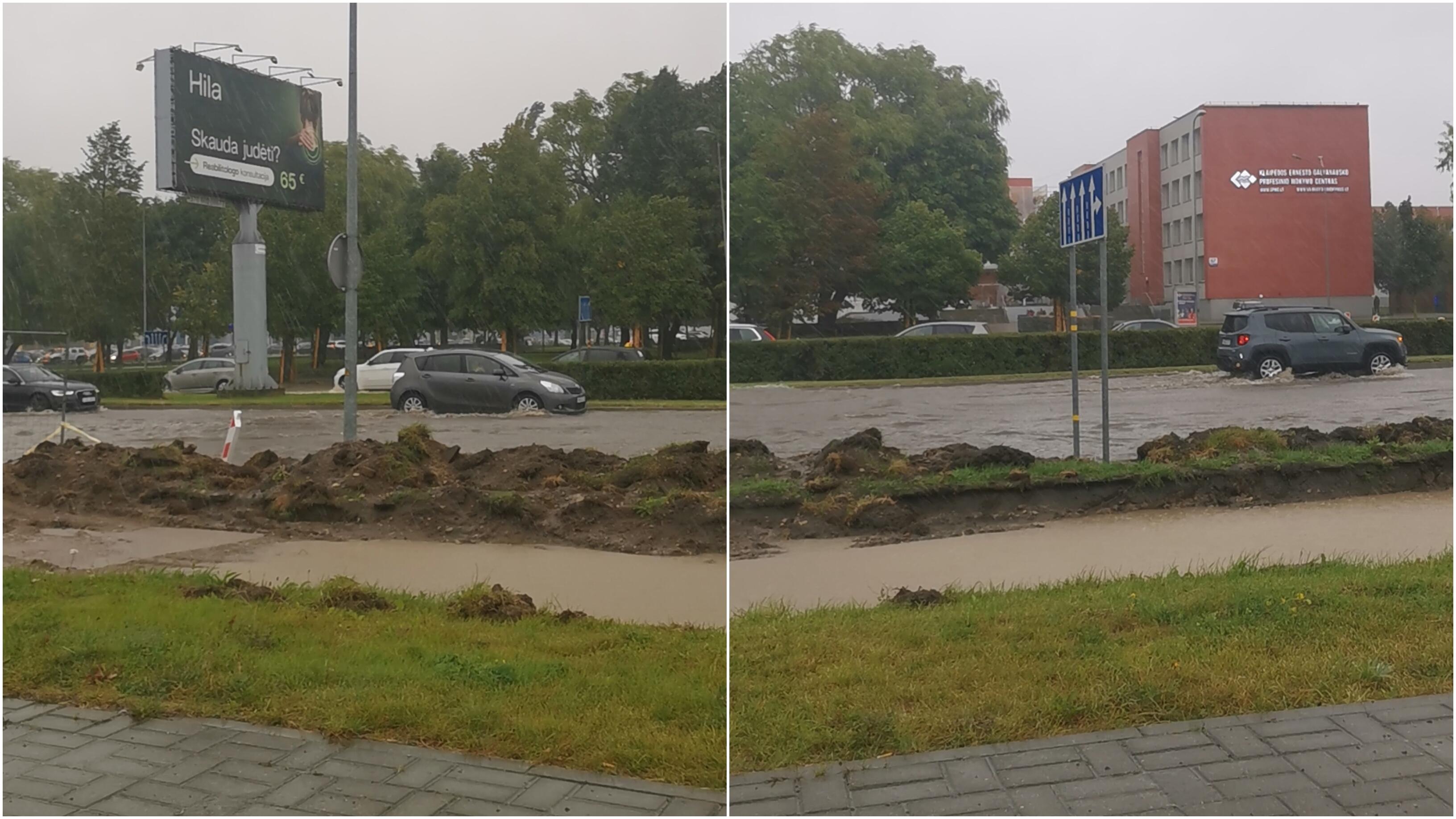 Tvanas: gyventojai fiksavo didelius vandens kiekius – kai kur buvo tikras potvynis.