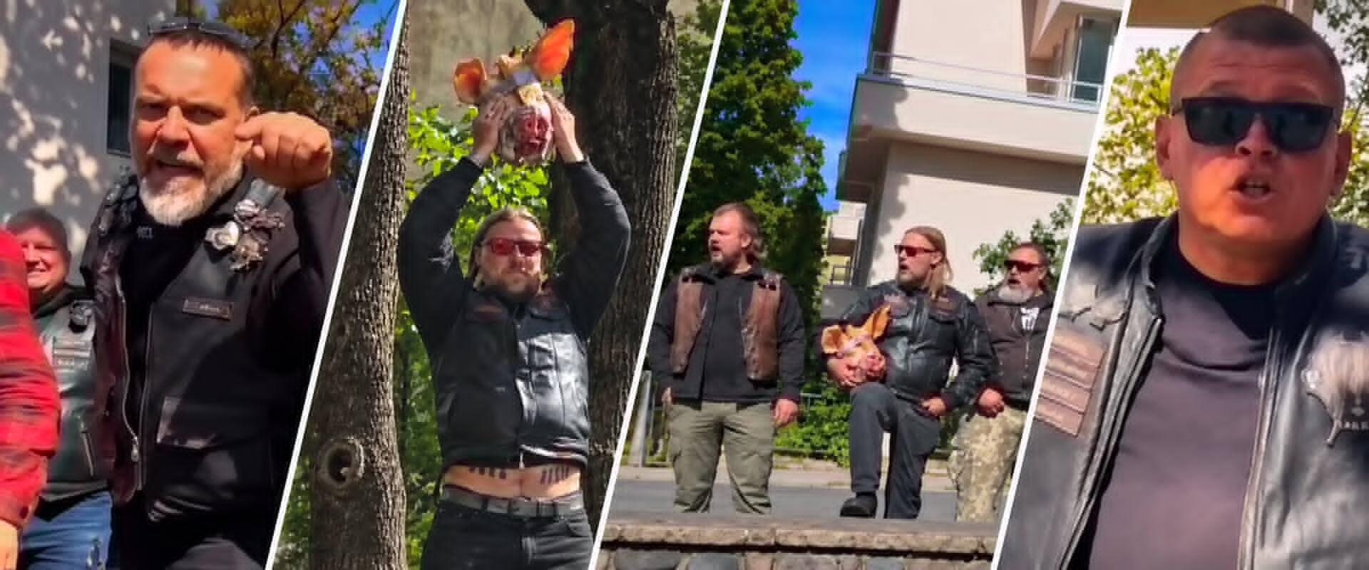 Išpuolis: penktadienį šalia Kauno mečetės susirinkę apie 100 baikerių trukdė musulmonams melstis, garsiai burzgino motociklų varikliais, leido muziką, galiausiai atnešė kiaulės galvą.