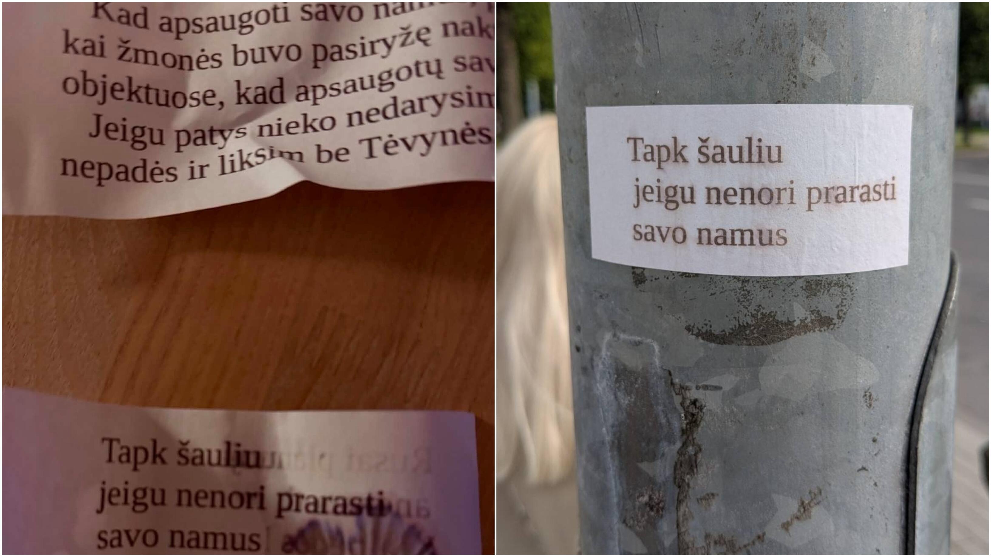 Įspėjo: keistus raštelius su gąsdinančiu turiniu kažkas uostamiestyje platina prisidengdamas Šaulių sąjungos vardu.