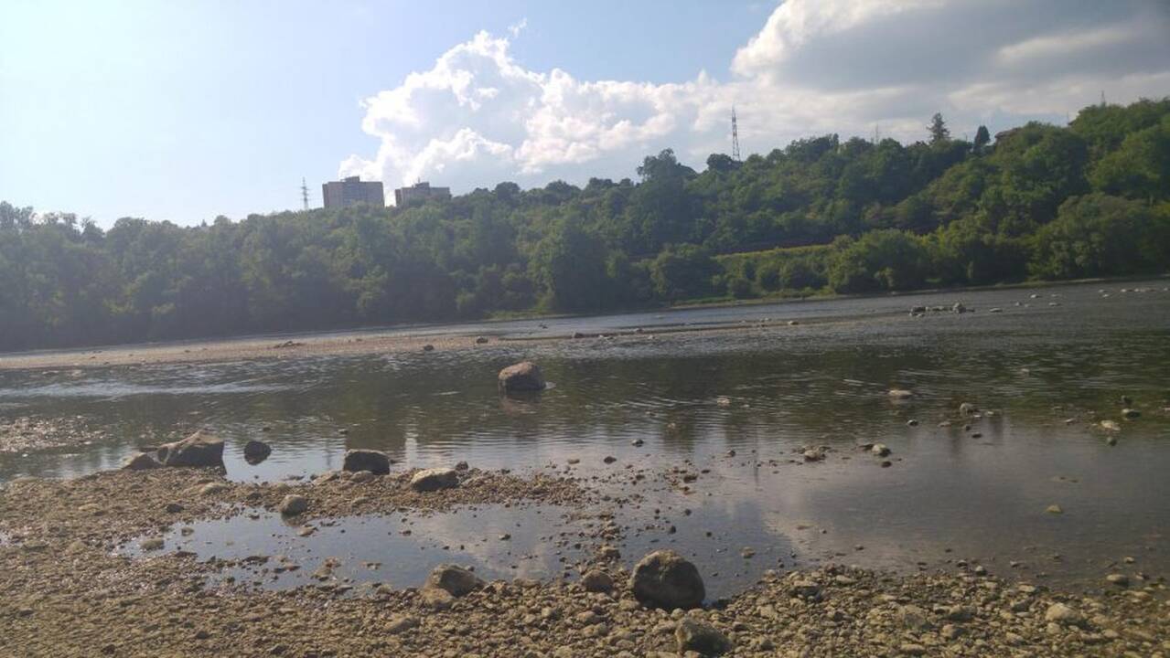 Nusekęs Nemunas ties Panemunės pėsčiųjų tiltu