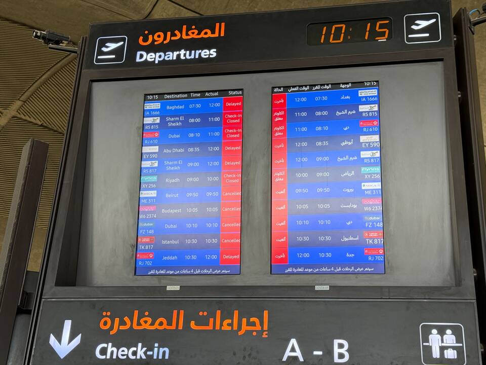 Iš Izraelio evakuotų lietuvių skrydis iš Jordanijos dar kartą nukeltas