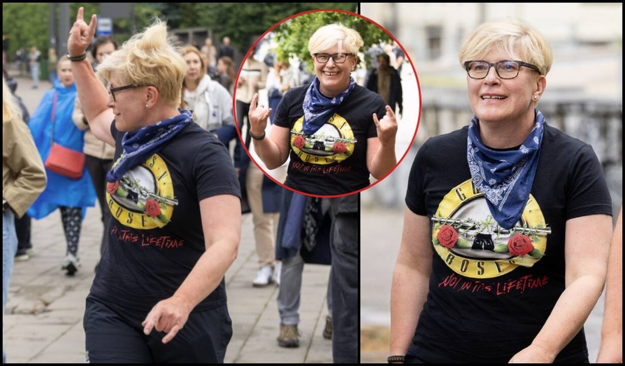 Roko legendų koncerte šėlo Ingrida Šimonytė: pademonstravo ir „ragų“ gestą