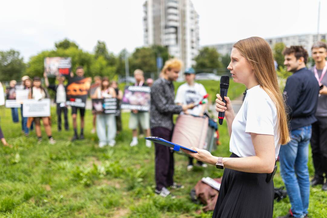 „Tušti narvai“ surengė protestą prieš paršelių kastraciją be nuskausminamųjų