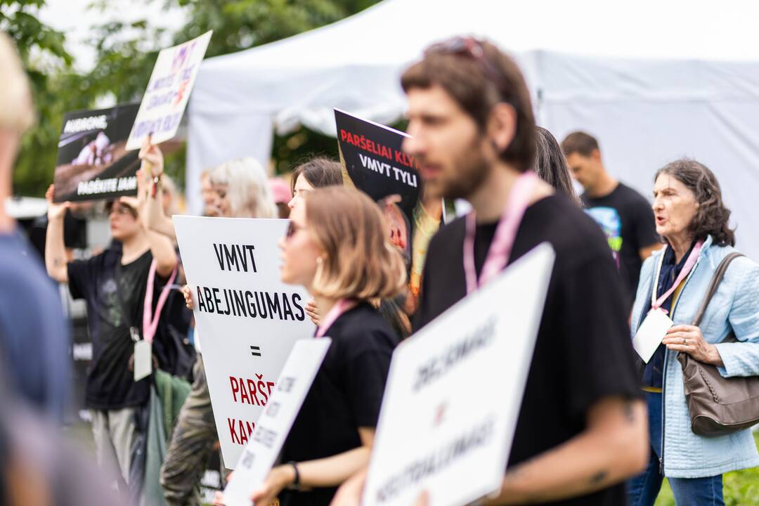 „Tušti narvai“ surengė protestą prieš paršelių kastraciją be nuskausminamųjų