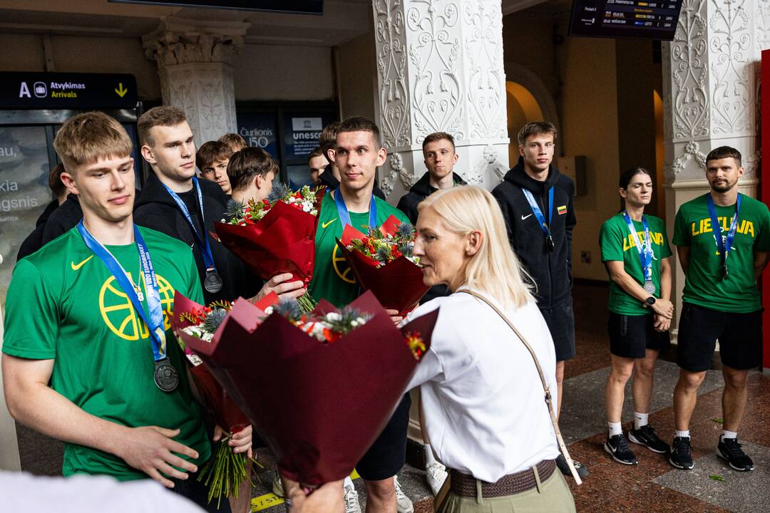 Lietuvos U20 vaikinų rinktinės sutiktuvės iš Europos čempionato