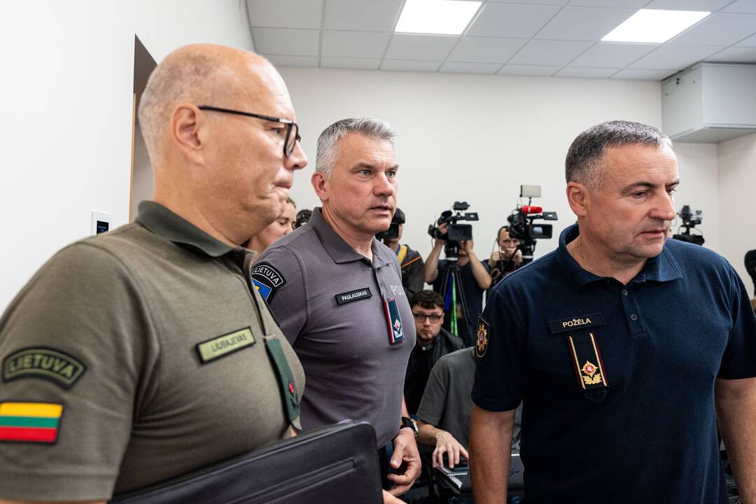 Spaudos konferencija dėl į Lietuvą įskridusio bepiločio orlaivio