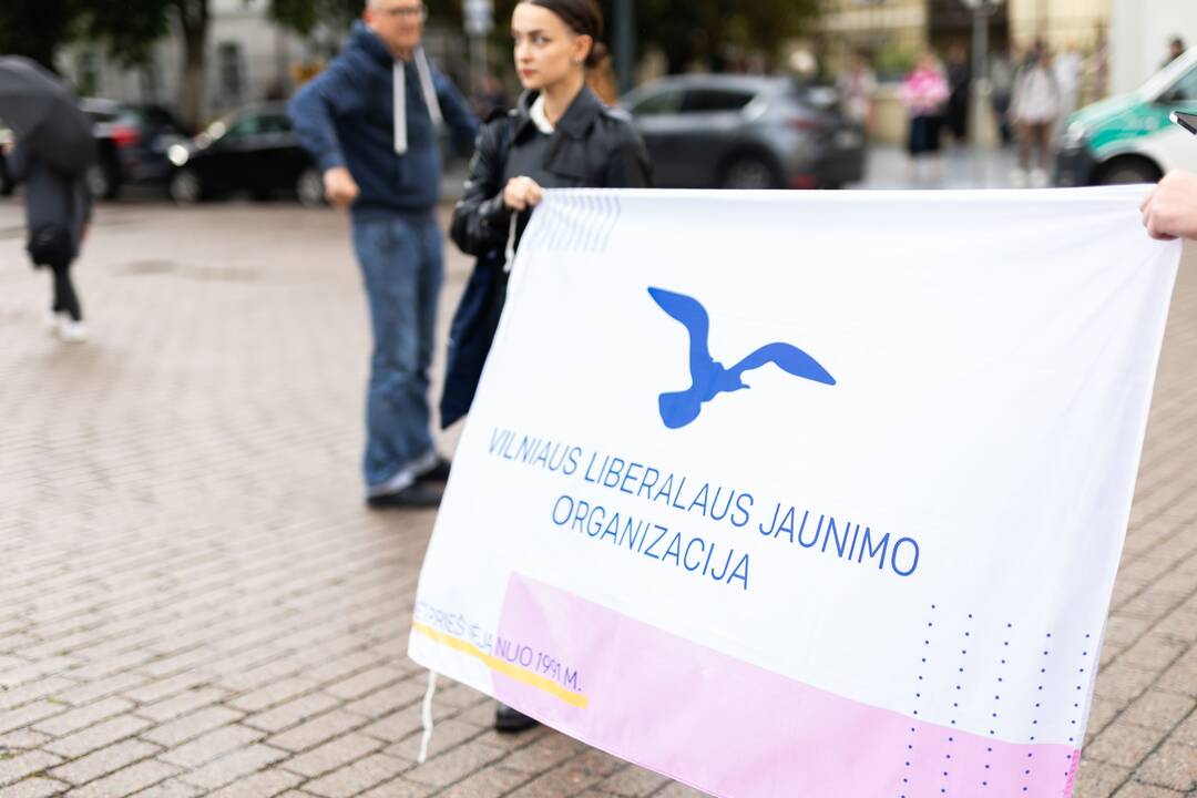 Simono Daukanto aikštėje surengtas protestas „Prezidente, kur Jūsų stuburas?“