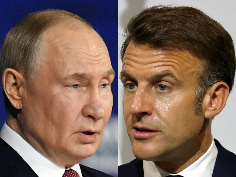 Vladimiras Putinas ir Emmanuelis Macronas