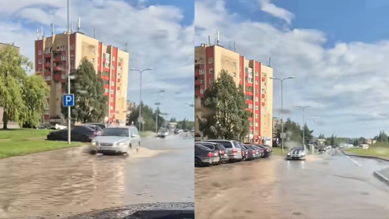 Rokiškį paskandino liūtis: gyventojai pasidalijo vaizdais
