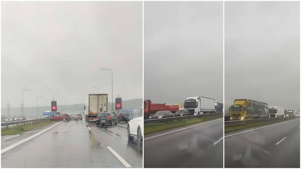 Po avarijos – milžiniškos spūstys A5 kelyje
