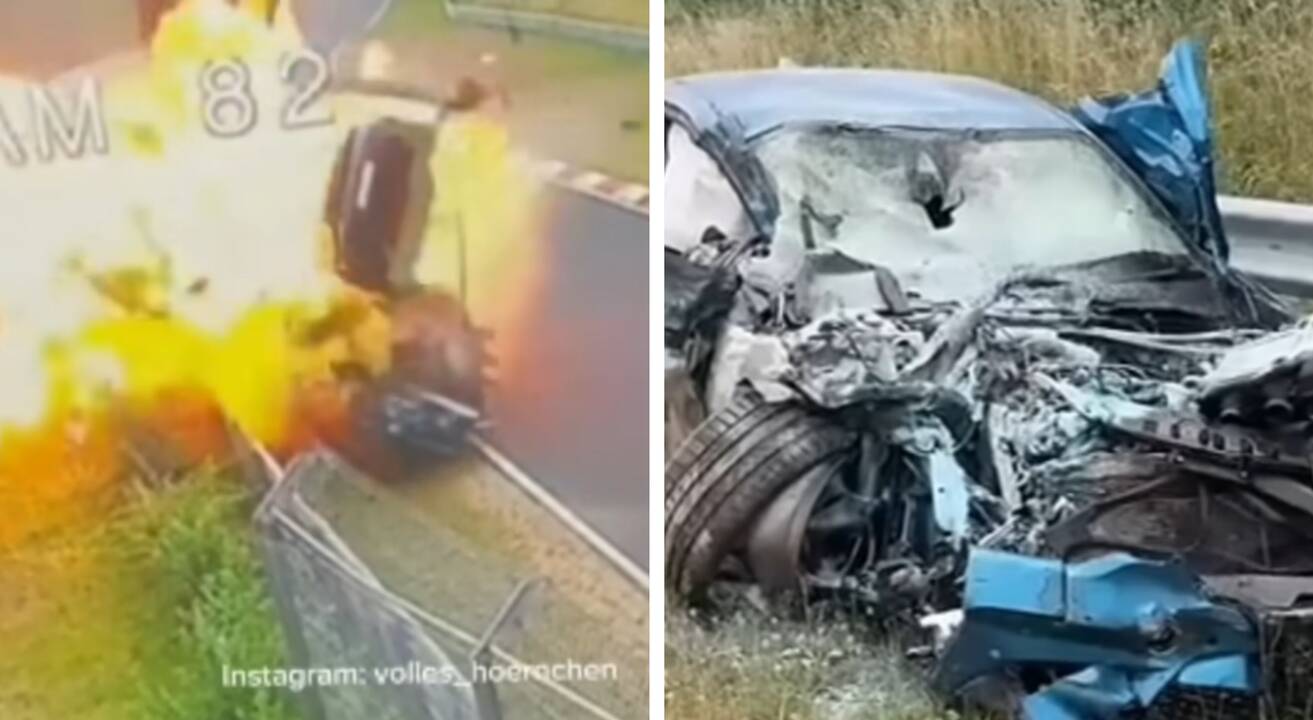 Laimės kūdikiai: avarijoje visiškai suniokoti du automobiliai, bet vairuotojai sveiki