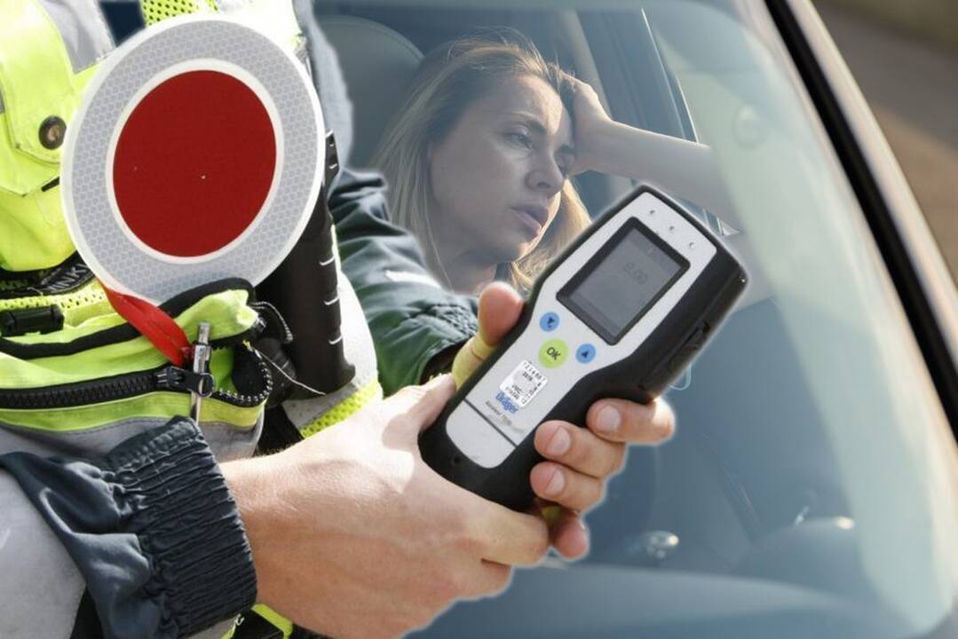 Kauno rajone policijos pareigūnams įkliuvo vos ant kojų pastovinti vairuotoja