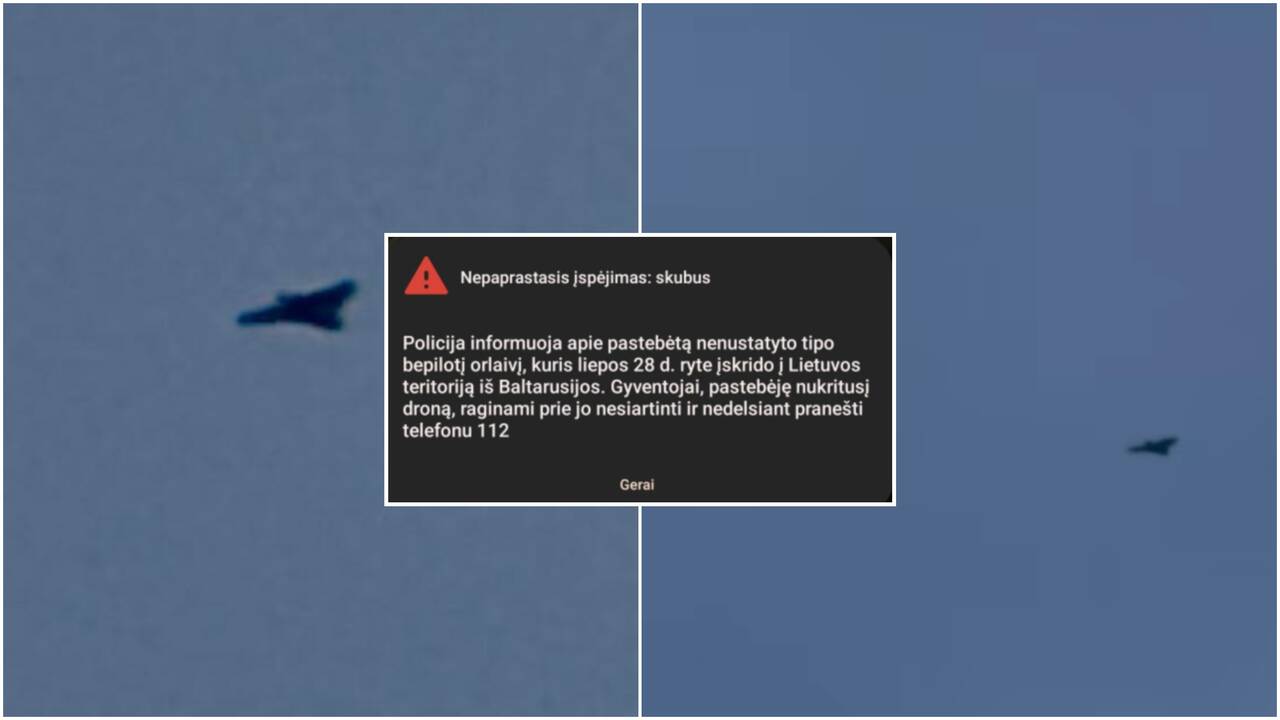 Į Lietuvą iš Baltarusijos įskrido dronas: gyventojai negaili kritikos tarnyboms