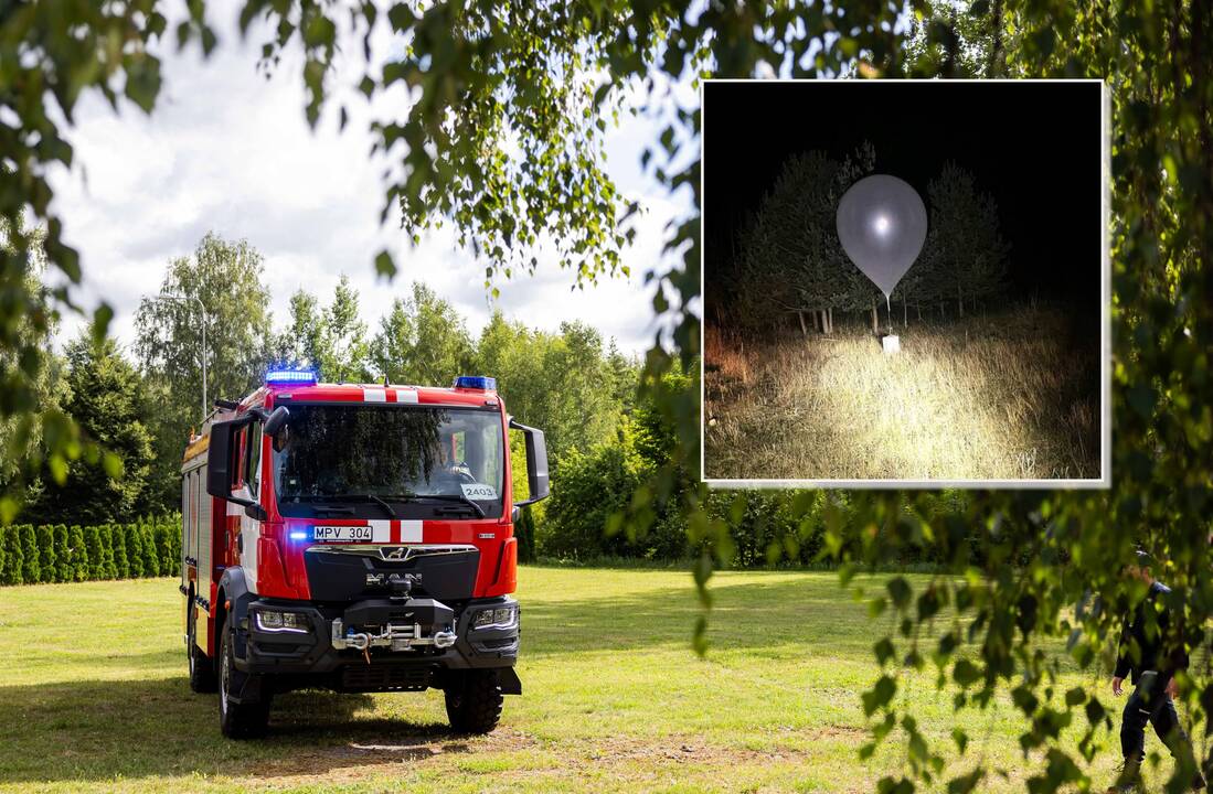 Kauno rajone, medyje, įstrigo kontrabandininkų balionas su kroviniu