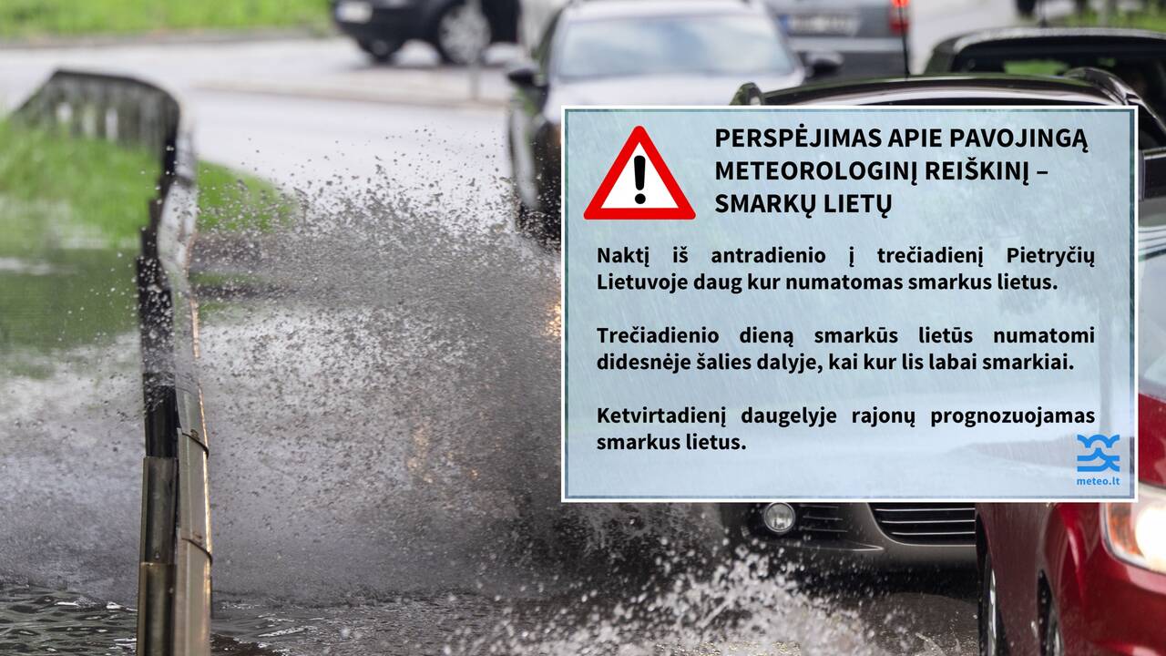 Tarnyba įspėja apie pavojingą meteorologinį reiškinį