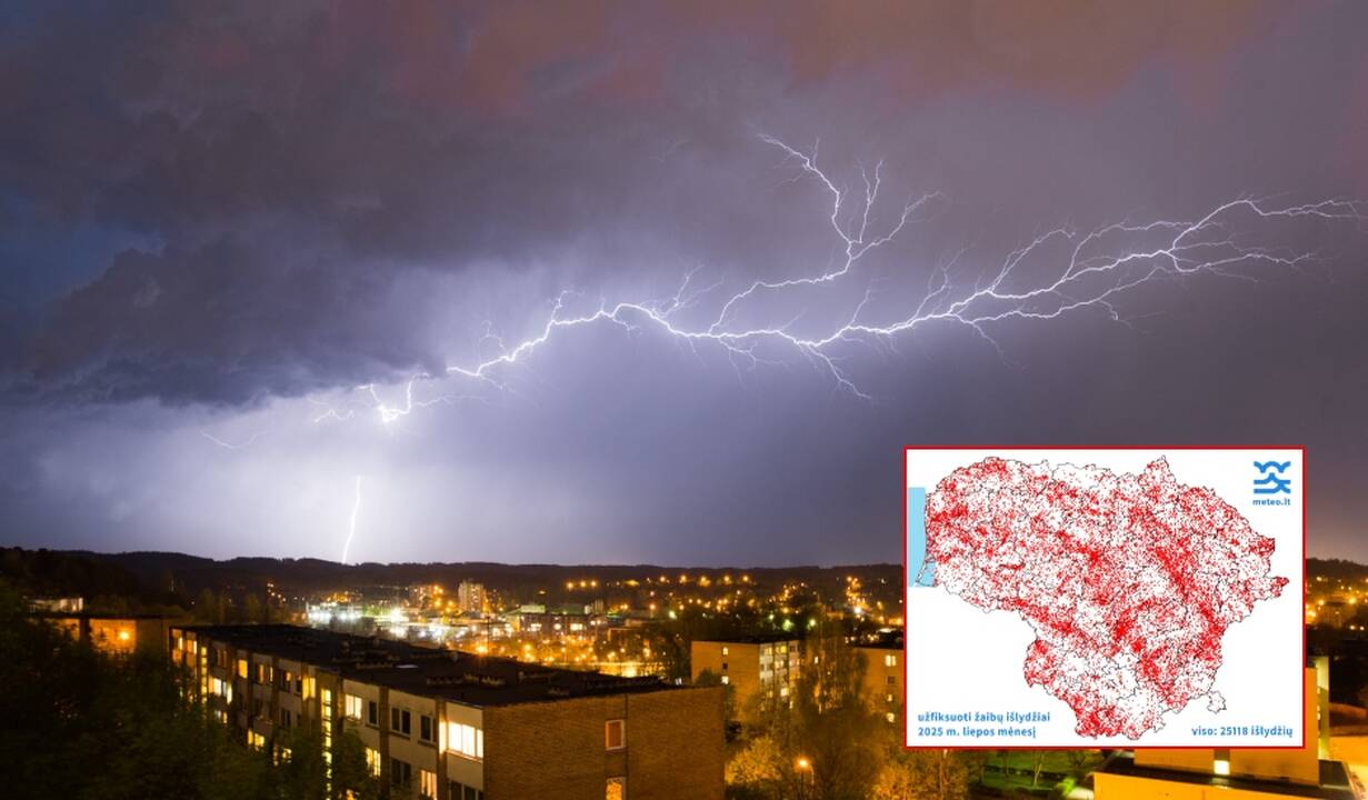 Nurodė, kur Lietuvoje didžiausia tikimybė būti nutrenktam žaibo