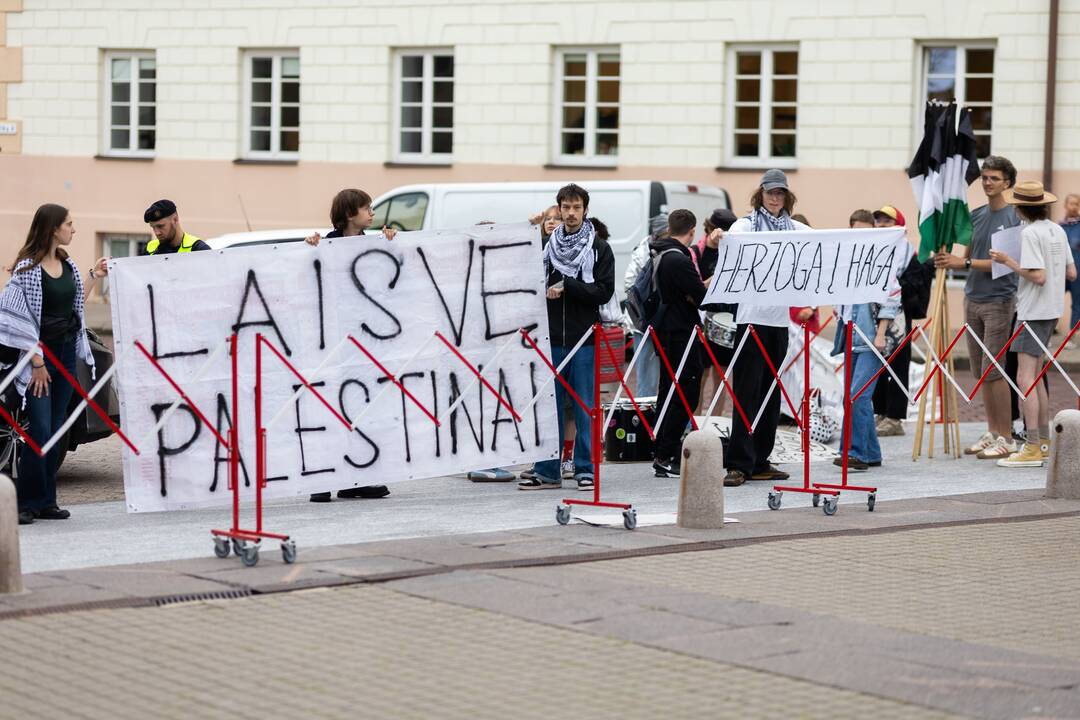 Protestas prieš Lietuvos politikų bendradarbiavimą su Izraeliu