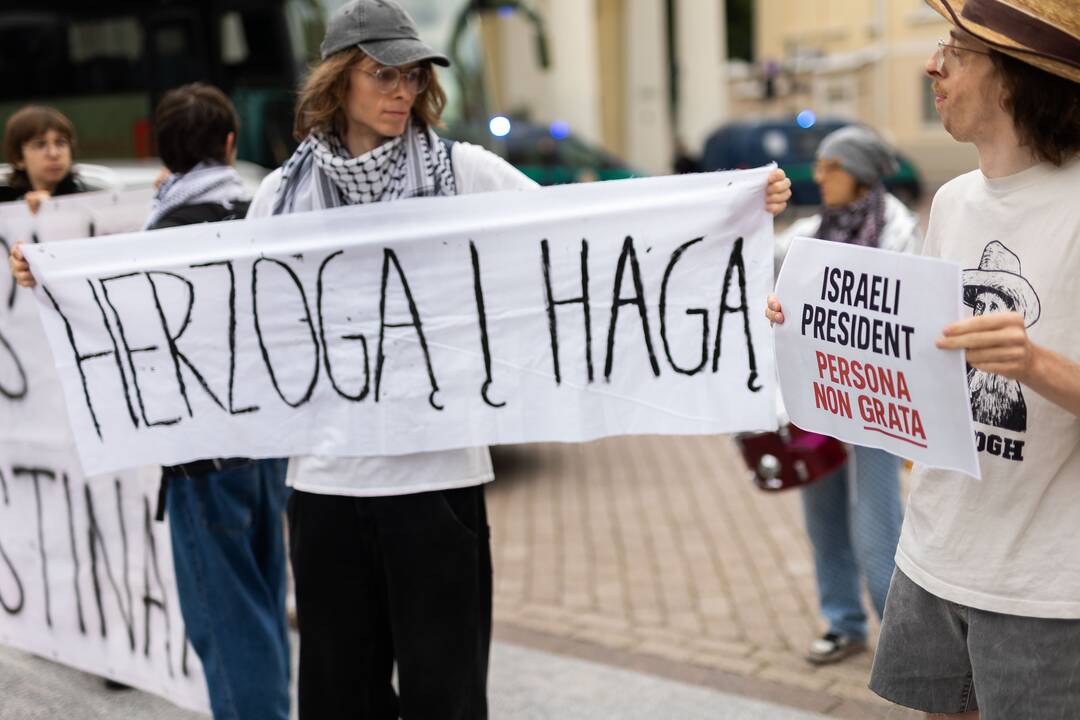 Protestas prieš Lietuvos politikų bendradarbiavimą su Izraeliu