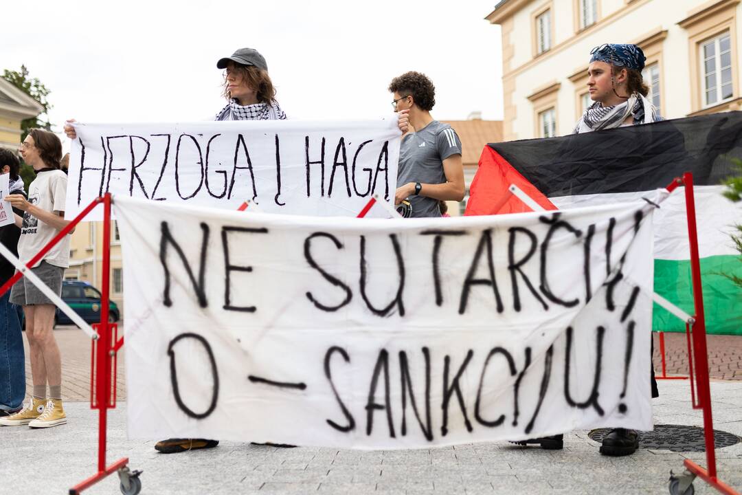Protestas prieš Lietuvos politikų bendradarbiavimą su Izraeliu