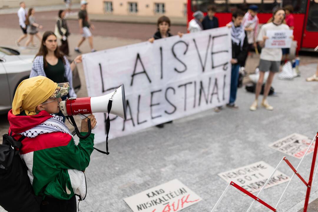 Protestas prieš Lietuvos politikų bendradarbiavimą su Izraeliu