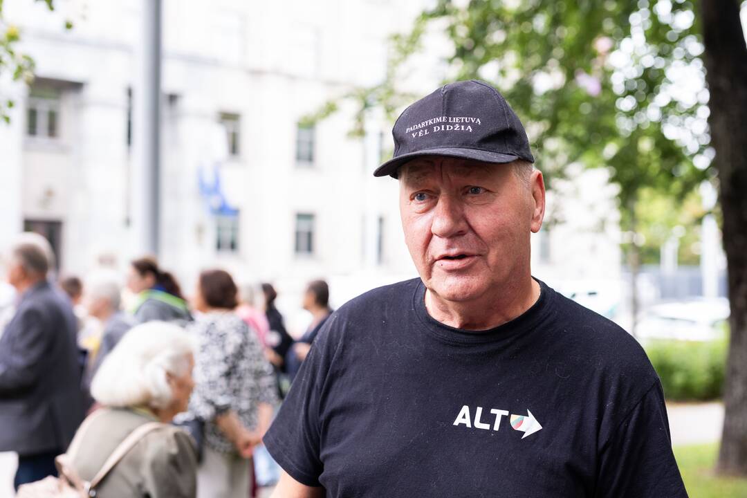 Protesto akcija prieš Baltarusijos opozicijos lyderės Cichanouskajos biurą Vilniuje